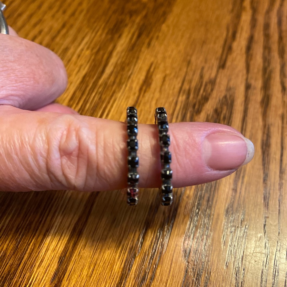 Mariana hoop black crystal earrings